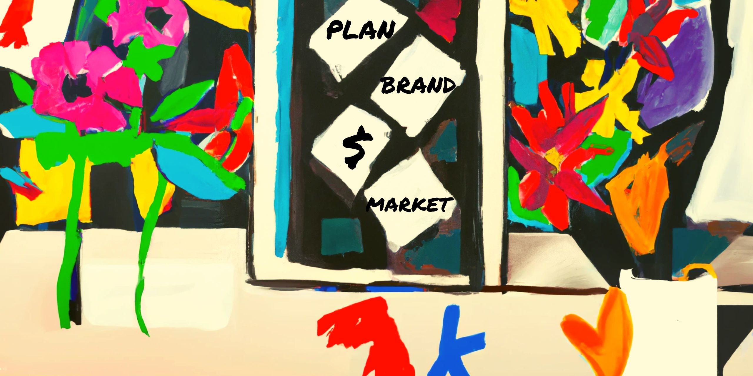 Image of clipboard saying Plan Brand $ Market